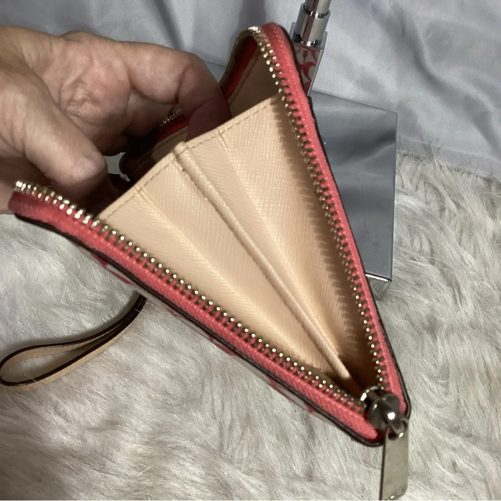 XL Coach Coated Canvas Sig C Wristlet Clutch Bag Phone Ready EUC